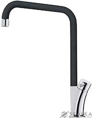 На фото Кухонный смеситель Franke GALILEO фрагранит хром/оникс (115.0289.842)