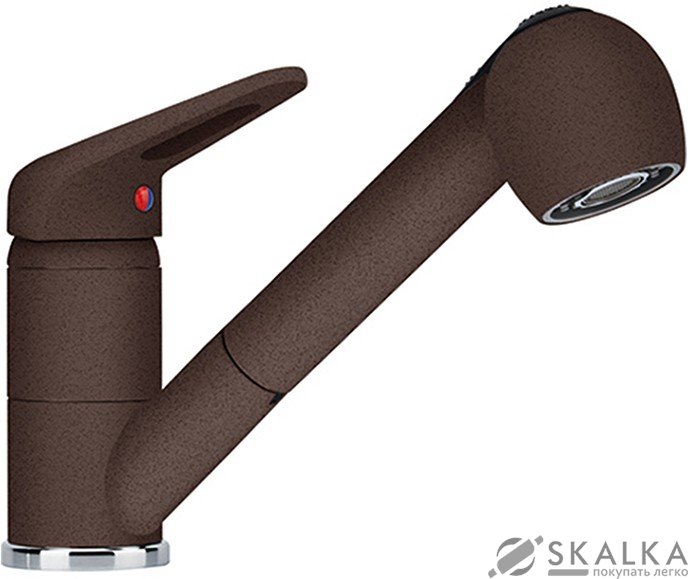 Смеситель для кухни Franke NOVARA-PLUS с выносным шлангом фрагранит шоколад (115.0470.668) На фото Смеситель для кухни Franke NOVARA-PLUS с выносным шлангом фрагранит шоколад (115.0470.668)