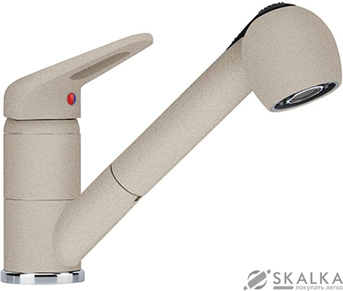 Смеситель для кухни Franke NOVARA-PLUS с выносным шлангом фрагранит сахара (115.0470.663) На фото Смеситель для кухни Franke NOVARA-PLUS с выносным шлангом фрагранит сахара (115.0470.663)