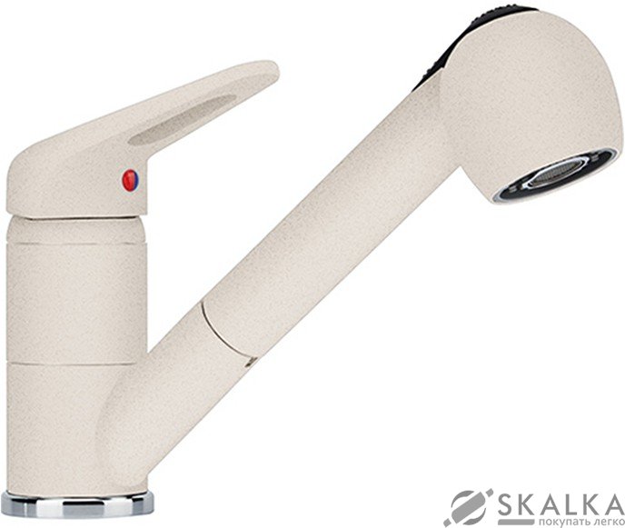 Смеситель для кухни Franke NOVARA-PLUS с выносным шлангом фрагранит ваниль (115.0470.662) На фото Смеситель для кухни Franke NOVARA-PLUS с выносным шлангом фрагранит ваниль (115.0470.662)