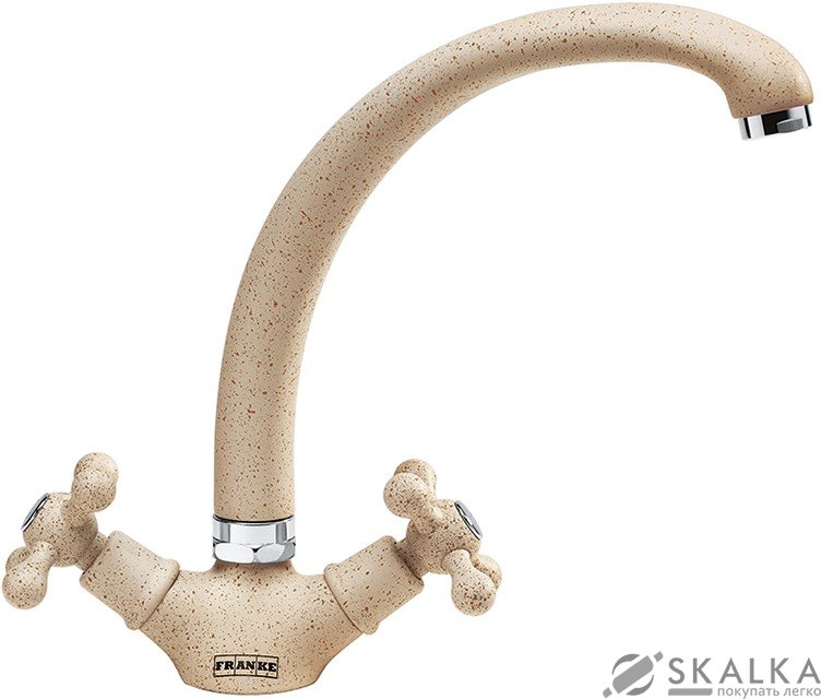 На фото Смеситель для кухни Franke AMBRA фрагранит бежевый (115.0027.879)
