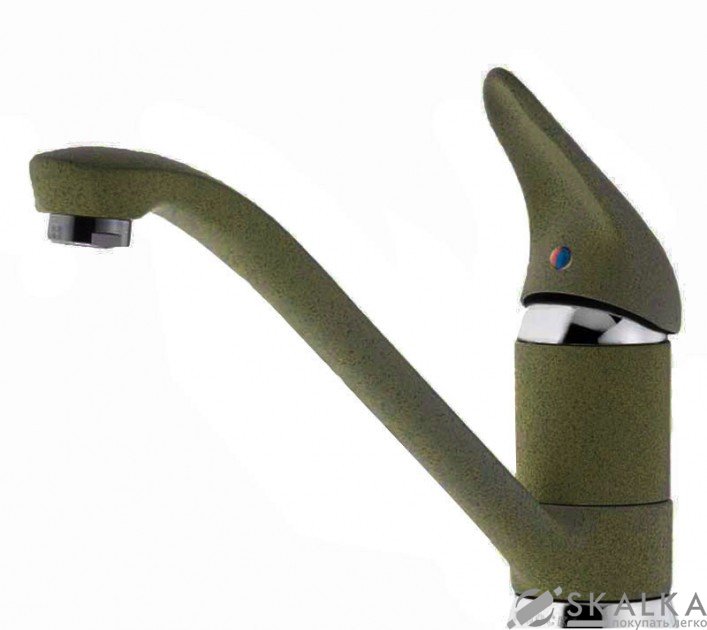 На фото Кухонный смеситель Schock Aqualux Foresta-19 зеленый (72900019)