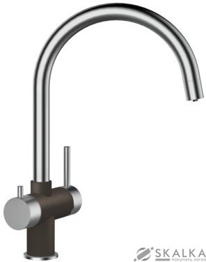 Кухонный смеситель Schock Ares Mocha-63 хром/кофе (56100063) На фото Кухонный смеситель Schock Ares Mocha-63 хром/кофе (56100063)