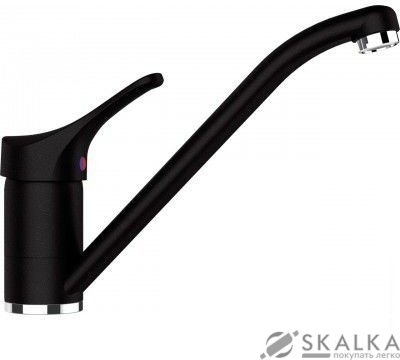 На фото Кухонный смеситель Schock Leva Basalt-41 базальт (51100041)