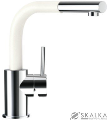 На фото Кухонный смеситель Schock Nimbus Polaris-99 белый (52312099)