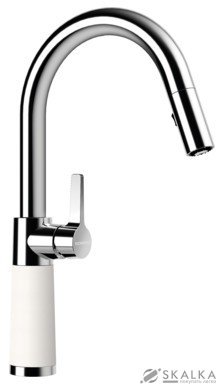 Кухонный смеситель Schock SC520 Alpina-07 хром/белый (55512007) На фото Кухонный смеситель Schock SC520 Alpina-07 хром/белый (55512007)