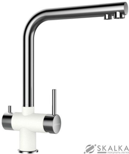 На фото Кухонный смеситель Schock Vitus Alpina-07 хром/белый (56000007)