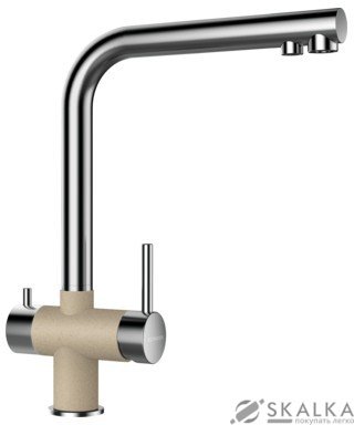 На фото Кухонный смеситель Schock Vitus Moonstone-22 хром/лунный камень (56000022)