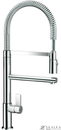 На фото Кухонный смеситель Schock Karpo Chrom-80 с гибким шлангом хром (59320080)