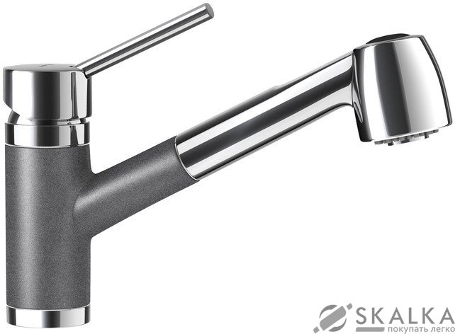 Смеситель для кухни Schock Pila Inox-12 серый (54112012) На фото Смеситель для кухни Schock Pila Inox-12 серый (54112012)