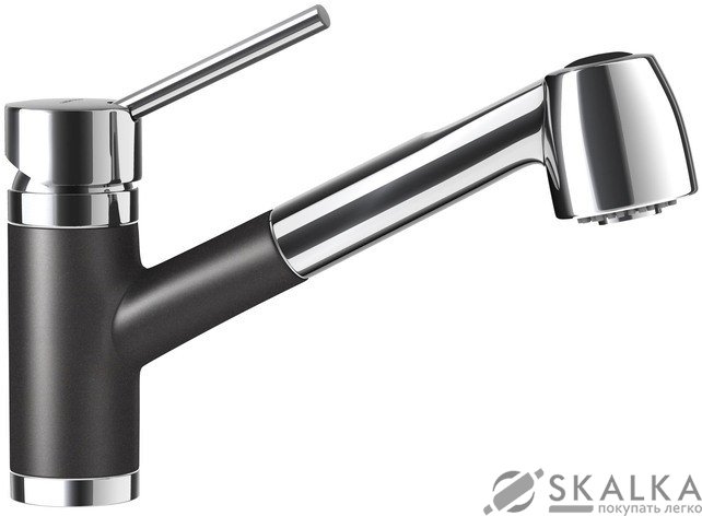 На фото Смеситель для кухни Schock Pila Nero-13 черный (54112013)
