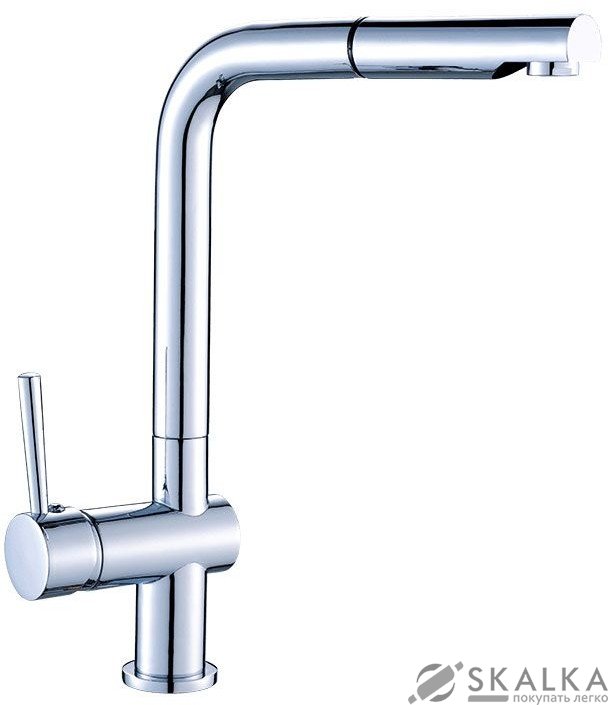 На фото Кухонный смеситель Laveo LUNA с выдвижной лейкой хром (BLZ_069D)