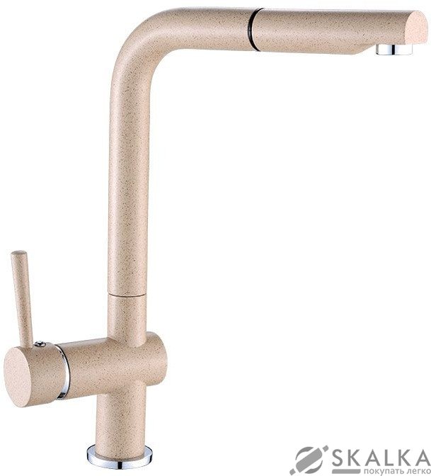 Смеситель для кухни Laveo LUNA с выдвижной лейкой бежевый (BLZ_469D) На фото Смеситель для кухни Laveo LUNA с выдвижной лейкой бежевый (BLZ_469D)