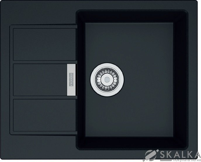 На фото Кухонная мойка Franke Sirius Tectonite SID 611-62 Черная (114.0497.931)