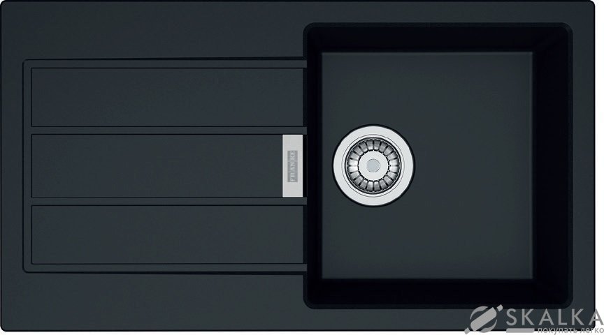 На фото Кухонная мойка Franke Sirius Tectonite SID 611-78 Slim Черная (114.0497.956)