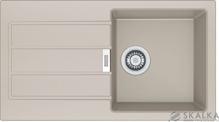 На фото Кухонная мойка Franke Sirius Tectonite SID 611-78 Slim Сахара (114.0497.957)