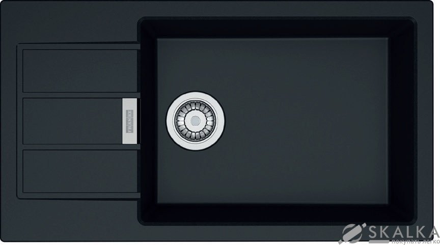 На фото Кухонная мойка Franke Sirius Tectonite SID 611-78 XL Slim Черная (114.0497.960)