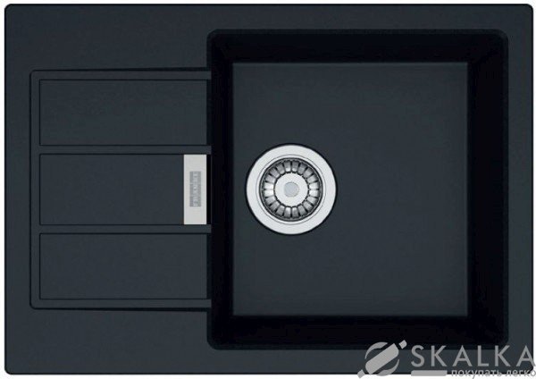 На фото Кухонная мойка Franke Sirius Tectonite SID 611-62 Slim Черная (114.0497.937)