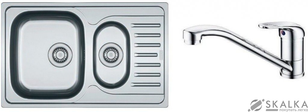 На фото Кухонная мойка Franke Polar PXL 651-78 + смеситель Narew 35 Plus (101.0444.132)