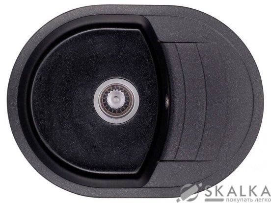 На фото Кухонная мойка Granado Malaga Black shine (0201)