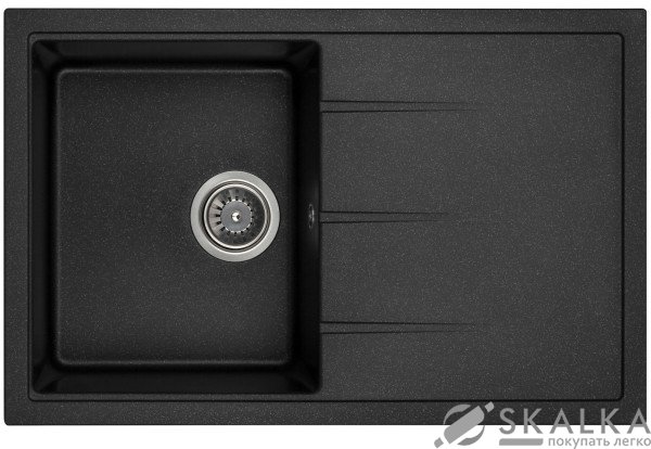 На фото Кухонная мойка Granado Toledo Black shine (2101)