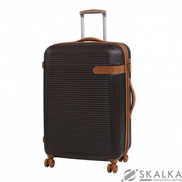 На фото Чемодан на колесах Rock Valiant Coffee Brown Hardshell Expandable (M) (925062)