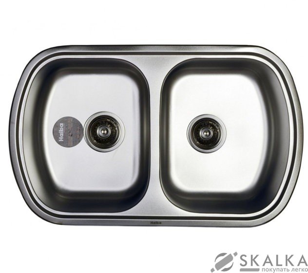 На фото Мойка для кухни Haiba 80x49 Double Satin матовая (HB0652)