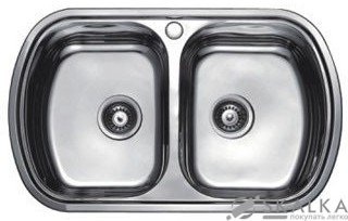 На фото Мойка для кухни Haiba 80x49 Double Decor декорированная (HB0572)
