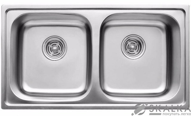 На фото Мойка для кухни Haiba 78x43 Double Polish глянцевая (HB0568)
