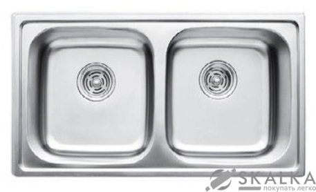 На фото Мойка для кухни Haiba 78x43 Double Decor декорированная (HB0567)