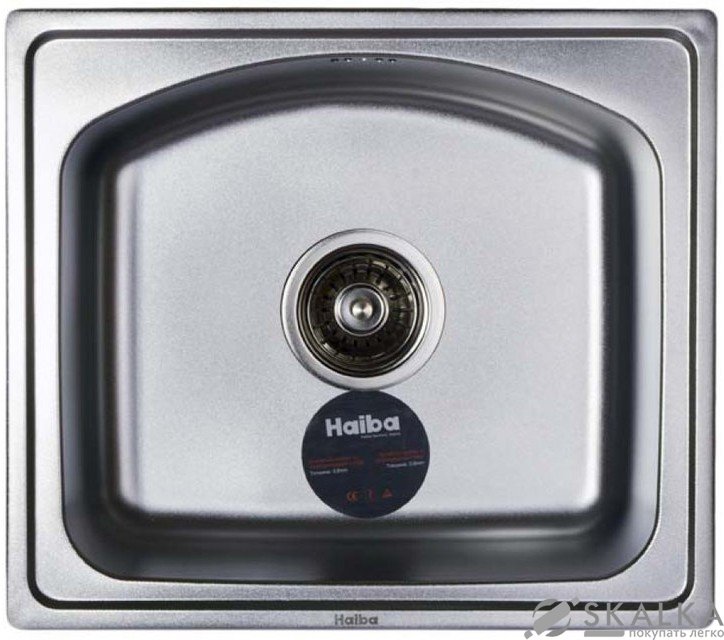 На фото Кухонная мойка Haiba 48x42 Decor декорированная (HB0528)