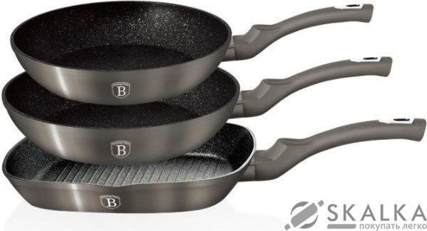 На фото Набор сковород Berlinger Haus Carbon Metallic Touch Line (BH-1274)