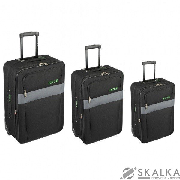 На фото Комплект чемоданов Skyflite Domino Black (S/M/L) 3шт (923951)