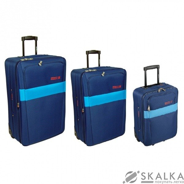 На фото Комплект чемоданов Skyflite Domino Blue (S/M/L) 3шт (923955)