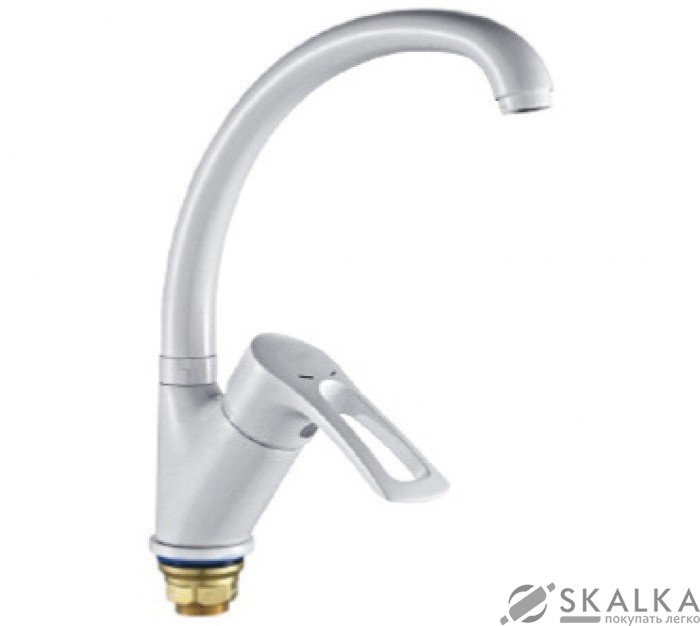 Смеситель для кухни Haiba Hansberg 777 на гайке WHITE (HB0221) На фото Смеситель для кухни Haiba Hansberg 777 на гайке WHITE (HB0221)