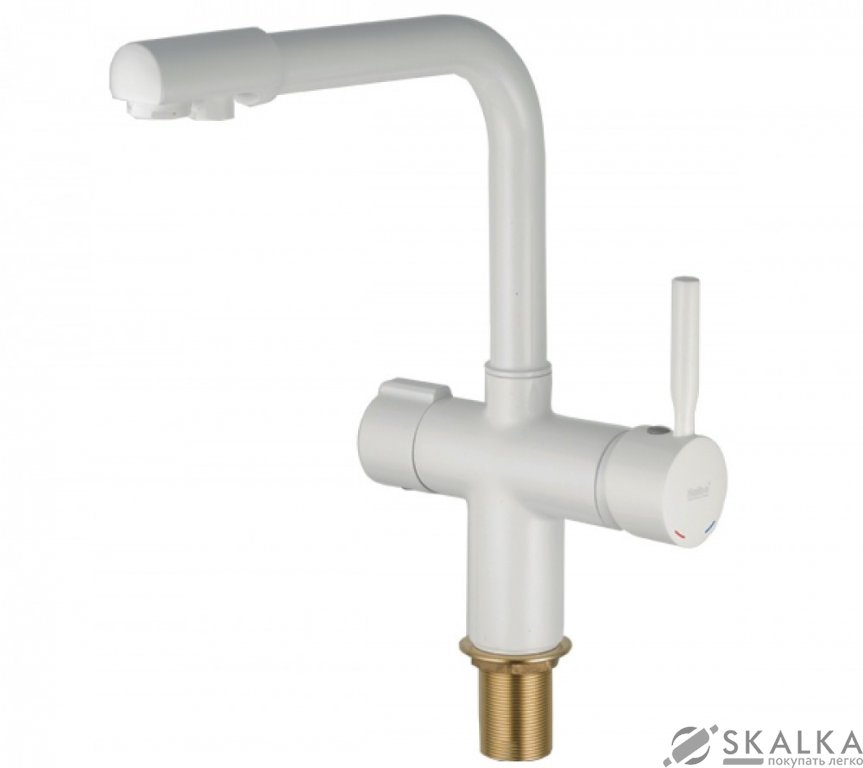 На фото Смеситель для кухни Haiba Hans 021 WHITE (HB0842)