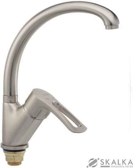 На фото Кухонный смеситель Cron Hansberg 777 на гайке из нержавейки (CR0793)