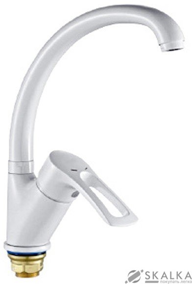 На фото Смеситель для кухни Cron Hansberg 777 на гайке WHITE (CR0790)