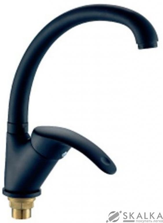 На фото Смеситель для кухни Cron Mars 777 на гайке BLACK (CR0785)