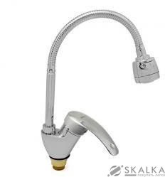 На фото Смеситель для кухни G-Ferro Matrix 777 REFLECTOR на гайке (GF1007)