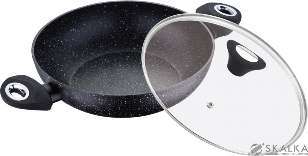 Сковорода вок Bergner Galaxy 28 см (BG-8416-MBB) На фото Сковорода вок Bergner Galaxy 28 см (BG-8416-MBB)