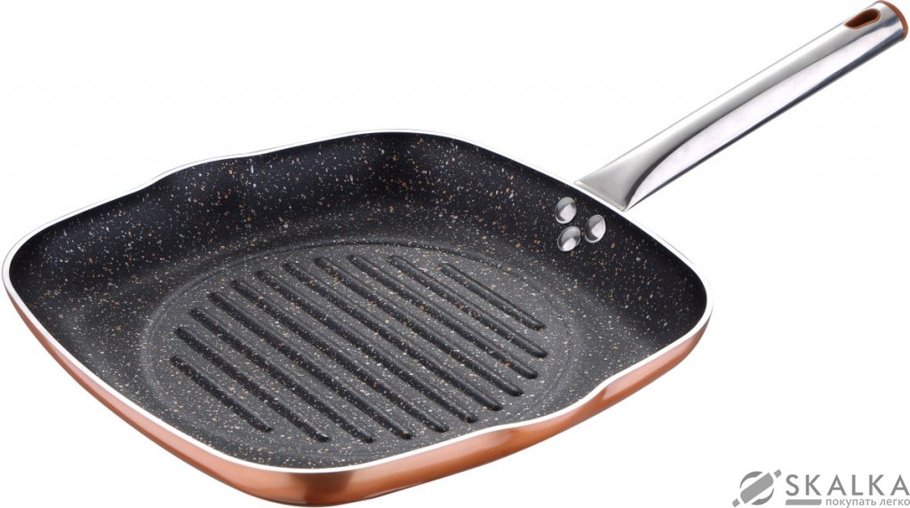 Cковорода гриль Bergner Eclipse 28 см (BG-7609-CP) На фото Cковорода гриль Bergner Eclipse 28 см (BG-7609-CP)