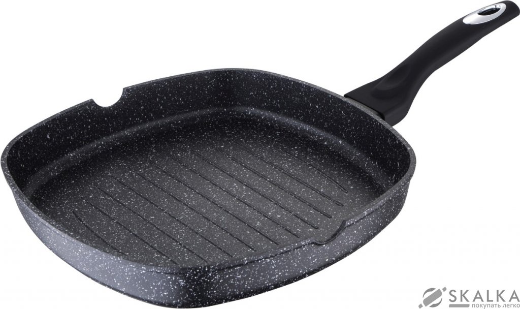 На фото Cковорода гриль Bergner Galaxy 28 см (BG-8403-MBB)