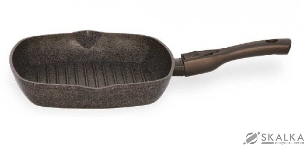 На фото Сковорода гриль Биол Гранит браун 26 см (26143П)