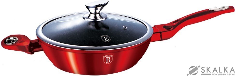 Сковорода-сотейник с крышкой Berlinger Haus Burgundy Metallic Line 32 см BH-1261 На фото Сковорода-сотейник с крышкой Berlinger Haus Burgundy Metallic Line 32 см BH-1261