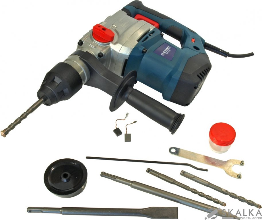 Перфоратор бочковой Зенит Профи 1500 Вт SDS Plus (842462) На фото Перфоратор бочковой Зенит Профи 1500 Вт SDS Plus (842462)