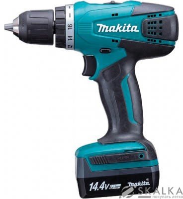 На фото Шуруповерт аккумуляторный Makita DF347DWE 14.4 В Li-Ion (44857)