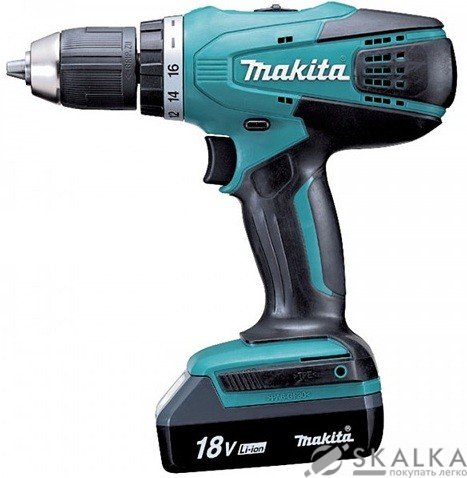 На фото Шуруповерт аккумуляторный Makita DF457DWE 18 В Li-Ion (45068)
