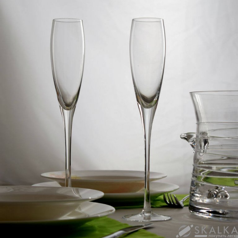 На фото Бокалы Sakura для шампанского 200 мл 2 шт ручная работа (SK-2012)