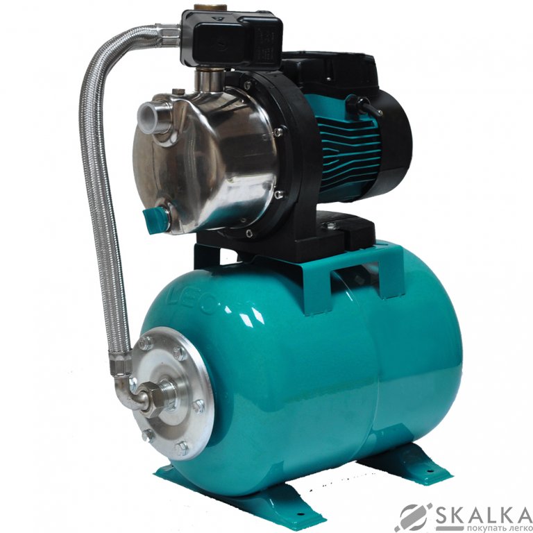 На фото Насосная станция Leo 1.3 кВт Hmax 48 м Qmax 80 л/мин 24 л (776255)